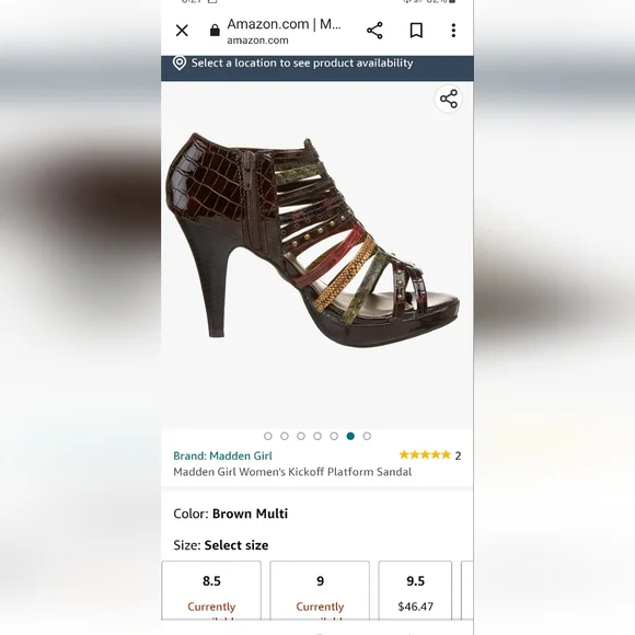 Madden Girl womens kickoff open-toe platform high-heeled Strappy Shoes 9 - Picture 2 of 7